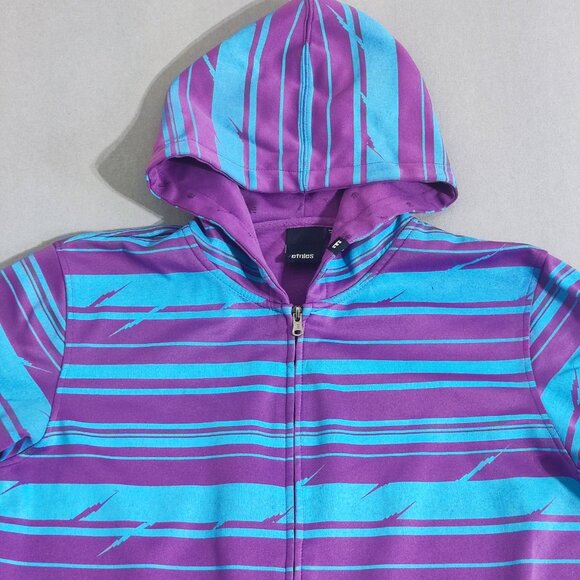 Etnies hoodie women's size M purple and blue colour full zip kangaroo pocket - Picture 2 of 8
